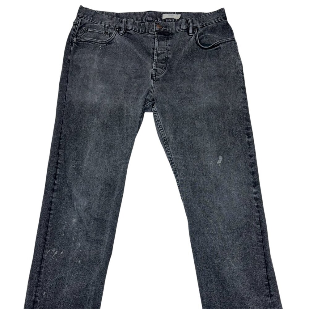 All Saints Men's Denim Jeans Faded Black Gray Button Fly - Size 36